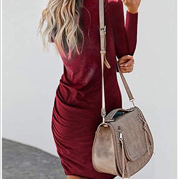 SOLD! Ruched Bodycon Mini T Shirt Dress in Medium, NWT - Picture 3 of 7